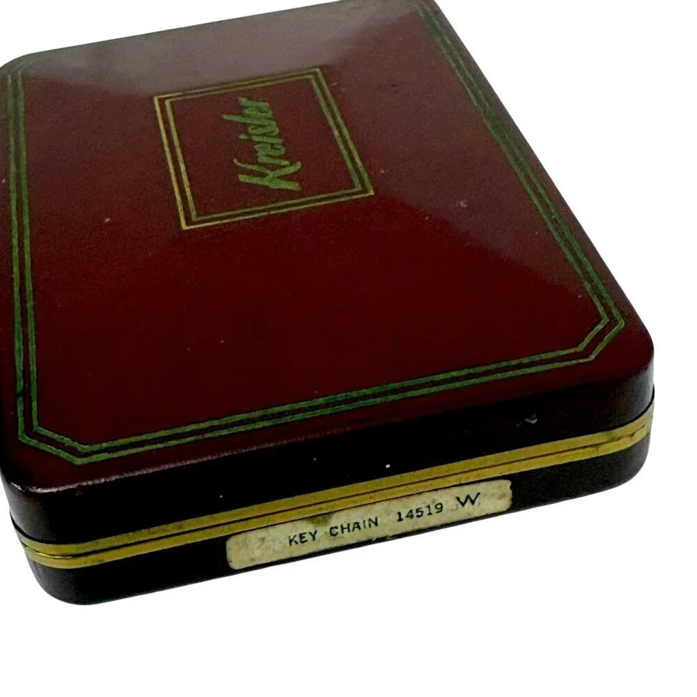 Vintage Kreisler Key Chain Box Red Retro Jewelry Display Packaging 3.5x5